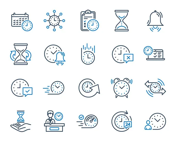 Symbole Der Zeitleiste Set Von Kalender Zeitmanagement Timer Und Lieferservice — Stockvektor