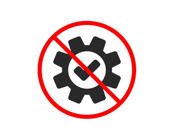 Stop Cogwheel Icon Approved Service Sign Transmission Rotation Mechanism Symbol — Stock Vector