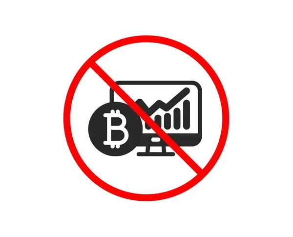 ないまたは停止します ビットコインのグラフ アイコン Cryptocurrency 解析に署名します 暗号金統計記号 禁止停止記号を禁止されています Bitcoin グラフ アイコンがないです — ストックベクタ
