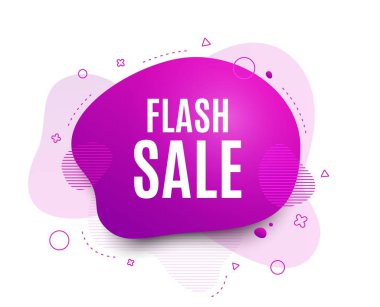 Sıvı rozeti. Satılık flash. Özel Fırsat fiyatı işareti. Reklam indirim sembolü. Soyut şekli. Renk gradyan satışı büyük başlığı. El ilanı sıvı tasarım. Vektör