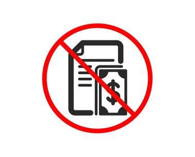 Hayır veya durdurmak. Ödeme simgesi. Nakit para sembol ile belge. Dolar para birimi simgesi. Ban dur sembolü yasaktır. Ödeme bir simge yoktur. Vektör