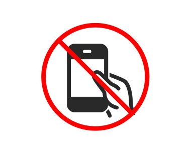 Hayır veya durdurmak. Akıllı telefon simgesi tutun. Vermek cep telefonu veya telefon işareti. ommunication hareket eden aygıt simgesi. Ban dur sembolü yasaktır. Akıllı telefon simgesi basılı tutun. Vektör 