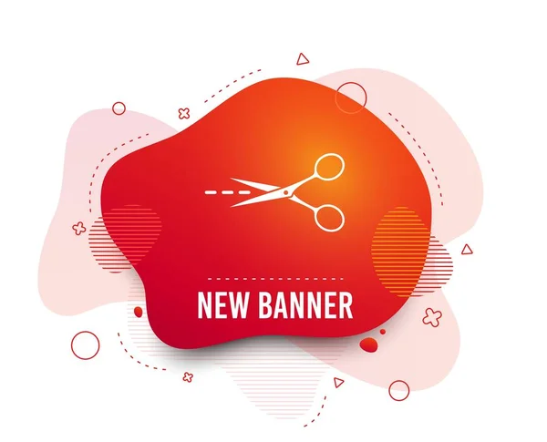 Insignia Fluido Tijeras Con Icono Línea Puntos Corte Guion Símbolo — Archivo Imágenes Vectoriales