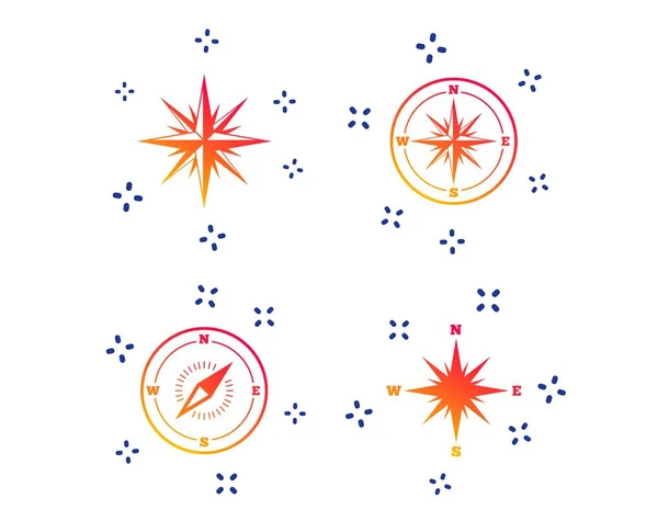 Иконки Навигации Windrose Символы Компаса Координатный Знак Системы Случайные Динамические — стоковый вектор