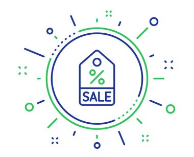 Etiket satırı simgesi alışveriş. Satılık özel fırsat işareti. İndirim kupon sembolü. Kalite tasarım öğeleri. Teknoloji satış kupon düğme. Düzenlenebilir inme. Vektör