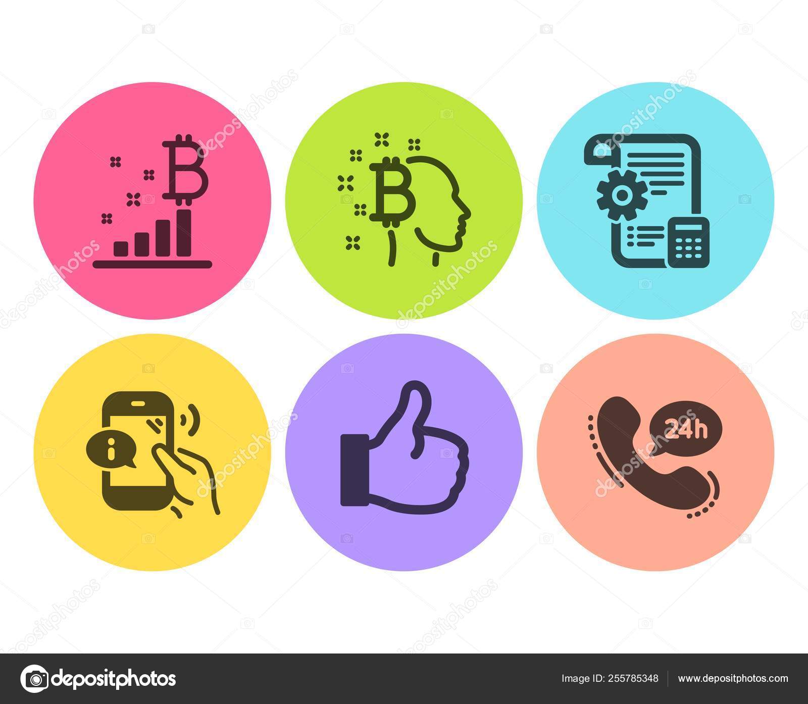Bitcoin Think Bitcoin Graph Icons Simple Set Settings Blueprint Call Vector Image By C Blankstock Vector Stock