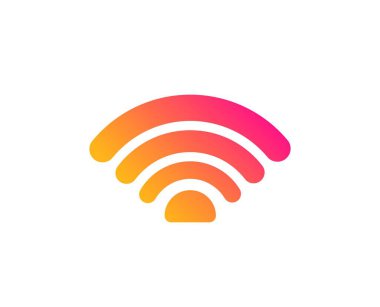 WiFi simgesi. Wi-Fi internet işareti. Kablosuz ağ sembolü. Klasik düz stil. Degrade WiFi simgesi. Vektör