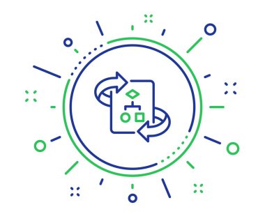 Teknik algoritma çizgi simgesi. Proje belge işareti. Kalite tasarım elemanları. Teknoloji teknik algoritma düğmesi. Düzenlenebilir kontur. Vektör