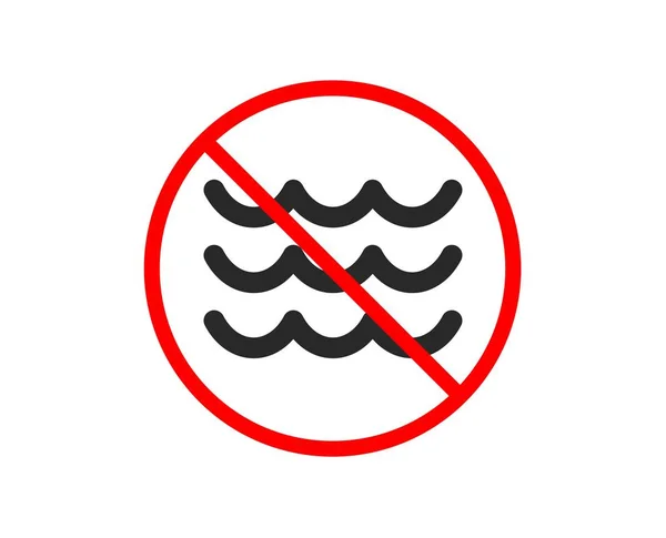 Стоп Значок Волны Морской Знак Символ Воды Запрещённый Символ Остановки — стоковый вектор