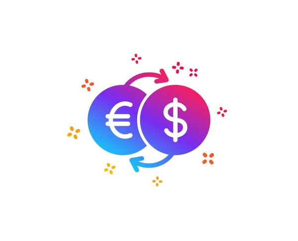 Icono Cambio Dinero Signo Moneda Bancaria Euro Dólar Símbolo Transferencia — Vector de stock