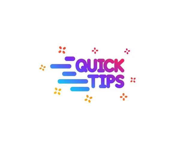 Pictogram Snelle Tips Nuttige Trucs Teken Tutorials Symbool Dynamische Vormen — Stockvector