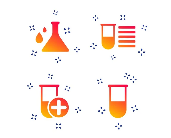 Chemistry Bulb Drops Icon Medical Test Signs Laboratory Equipment Symbols — Stock Vector