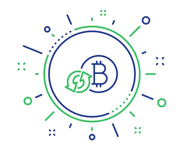 Icono Línea Bitcoin Actualizar Signo Moneda Criptomoneda Crypto Símbolo Dinero — Vector de stock