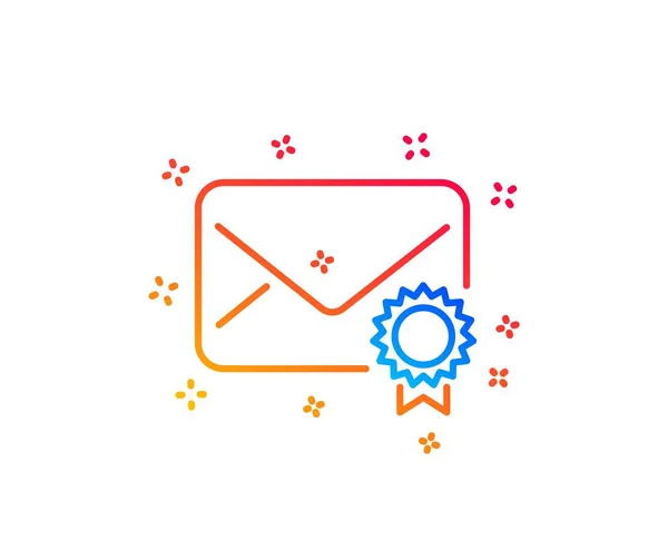 Gecontroleerd Mail Regelpictogram Bevestigd Bericht Correspondentie Teken Mail Symbool Gradient — Stockvector