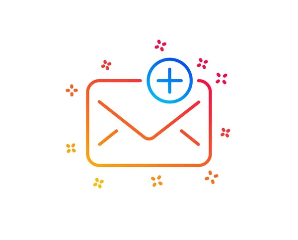 Ikona Nové Poštovní Linky Přidat Korespondenční Znak Zprávy Symbol Mailu — Stockový vektor