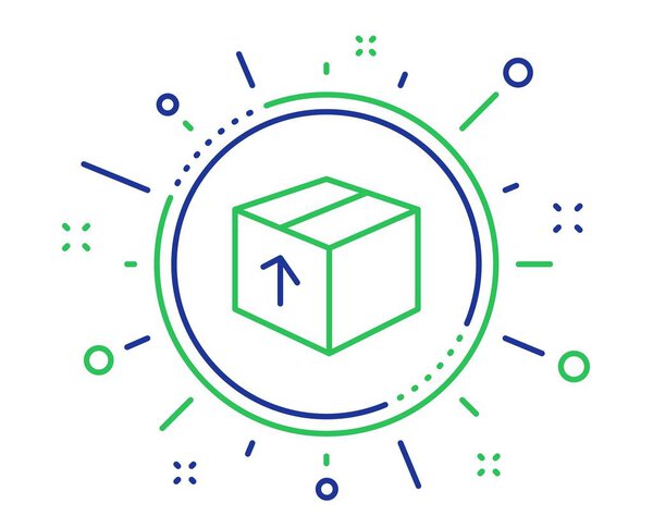 Delivery box line icon. Logistics shipping sign. Parcels tracking symbol. Quality design elements. Technology package button. Editable stroke. Vector