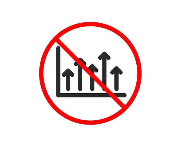 Stop Icona Del Grafico Crescita Segnale Grafico Finanziario Frecce Superiori — Vettoriale Stock