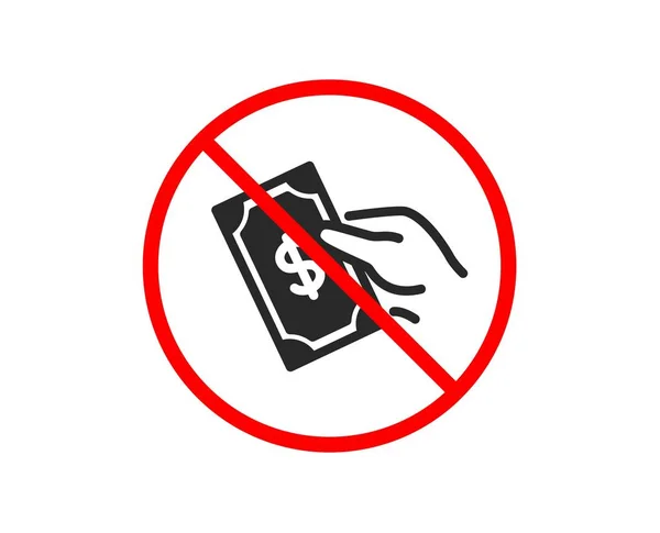 Stop Payment Icon Dollar Exchange Sign Finance Symbol Prohibited Ban — Stock Vector