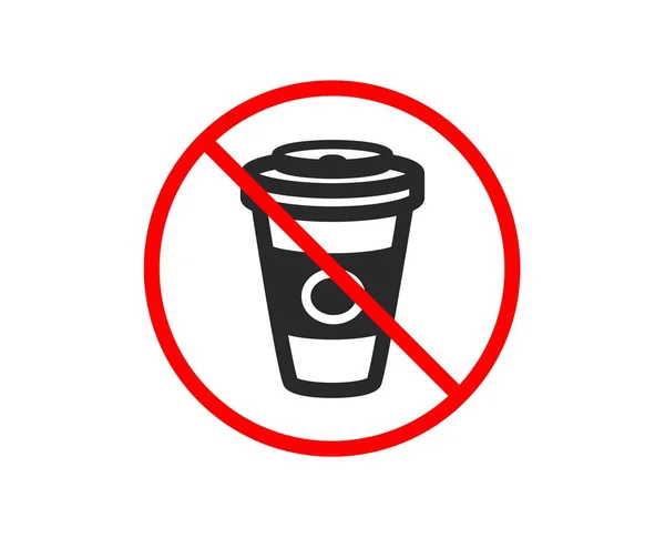 Nee Stop Afhaal Koffie Thee Icoon Warme Drank Ondertekenen Drank — Stockvector
