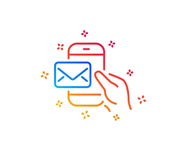 Messenger Mail Line Icon New Newsletter Sign Phone Mail Symbol — Stock Vector