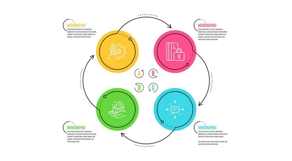 Tarjeta Bloqueada Cuidado Piel Separadores Cogwheel Iconos Conjunto Simple Cronología — Archivo Imágenes Vectoriales