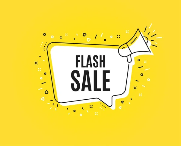 Venta Flash Banner Megáfono Oferta Especial Signo Precio Símbolo Descuentos — Vector de stock