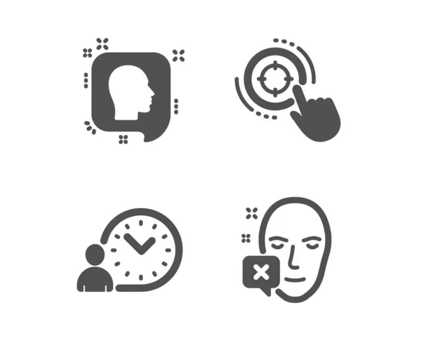 Set Seo Target Head Time Management Icons Face Declined Sign — Stock Vector