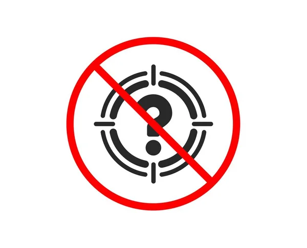 不或停止 带有问号图标的目标 目标符号 帮助或 Faq 禁止禁止停止符号 没有猎头图标 — 图库矢量图片