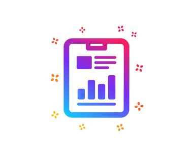 Rapor Belge simgesi. Analiz grafiği. Vektör