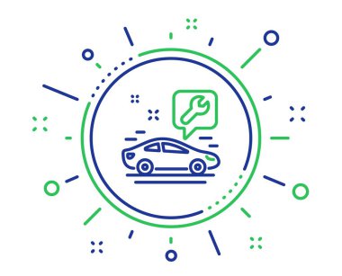 Anahtar aracı çizgi simgesi. Araba tamir hizmeti işareti. Enstrümanları Düzelt sembolü. Kalite tasarım elemanları. Teknoloji Araç Servisi düğmesi. Düzenlenebilir kontur. Vektör