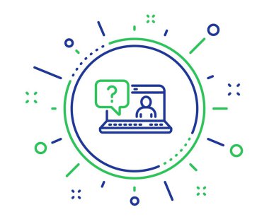 Question mark line icon. Online faq support sign. Quality design elements. Technology faq button. Editable stroke. Vector