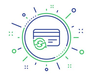 Kredi kartı satırı simgesini değiştirin. Ödeme yöntemi işareti. Kalite tasarım elemanları. Teknoloji değişim kartı düğmesi. Düzenlenebilir kontur. Vektör