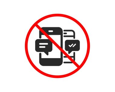 Telefon mesajı simgesi. Mobil sohbet işareti. Vektör