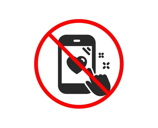 Nein Oder Halt Herzrasen Symbol Rückmeldetelefon Symbol Für Kundenzufriedenheit Verbotenes — Stockvektor