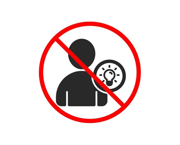 Stop User Icon Profile Lamp Bulb Sign Person Silhouette Idea — Stockový vektor