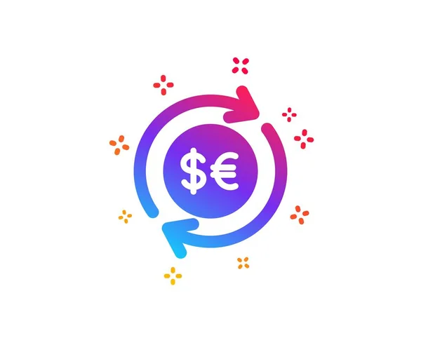 Ikona Výměny Peněz Znak Měny Banky Symbol Měny Euro Dolarového — Stockový vektor