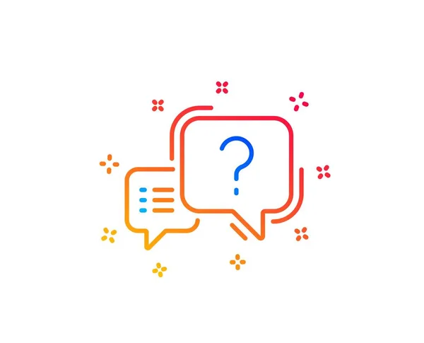 Het Vraagteken Regelpictogram Quiz Chat Bubble Sign Gradient Design Elementen — Stockvector