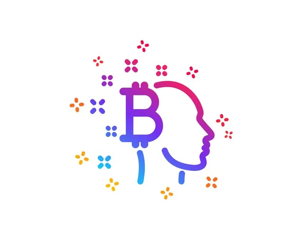 Bitcoin penser icône. Crypto-monnaie signe de tête. Vecteur — Image vectorielle
