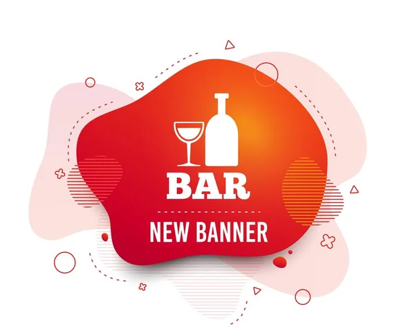 Εικονίδιο πινακίδα bar ή Pub. Μπουκάλι κρασιού και γυαλί. Διάνυσμα — Διανυσματικό Αρχείο