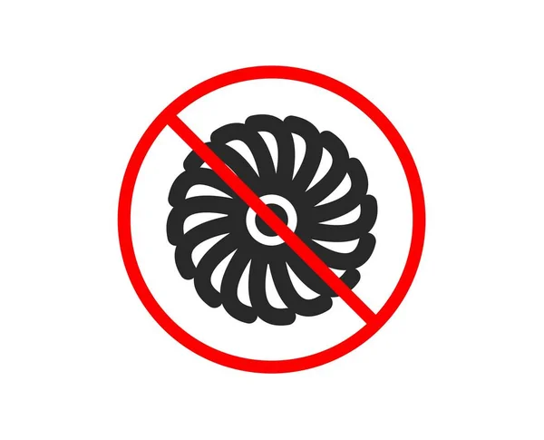 Stop Icona Del Motore Del Ventilatore Segnale Turbina Jet Simbolo — Vettoriale Stock