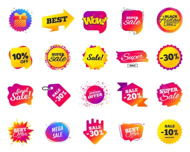 Satış afiş. Özel teklif Şablon Etiketleri. Cyber Pazartesi satış indirimler. Siyah Cuma alışveriş simgeleri. Vektör