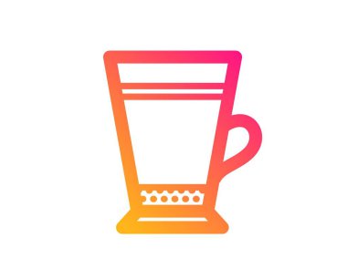 Latte kahve ikonu. Sıcak içecek işareti. Vektör
