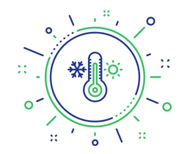 Termometre çizgi simgesi. Soğuk ve sıcak termostat işareti. Vektör