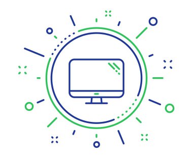 Bilgisayar satırı simgesi. Pc bileşen işareti. Monitör simgesi. Vektör