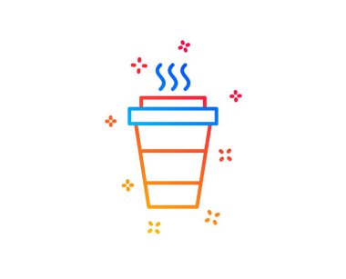 Takeaway Coffee satır simgesi. Sıcak içecek işareti. Vektör