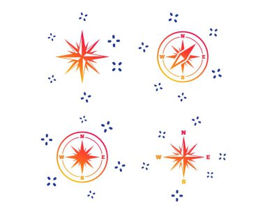 Windrose navigasyon simgeleri. Pusula sembolleri. Vektör