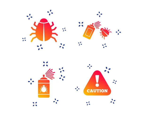 Bug disinfection signs. Caution attention icon. Vector — Stock Vector