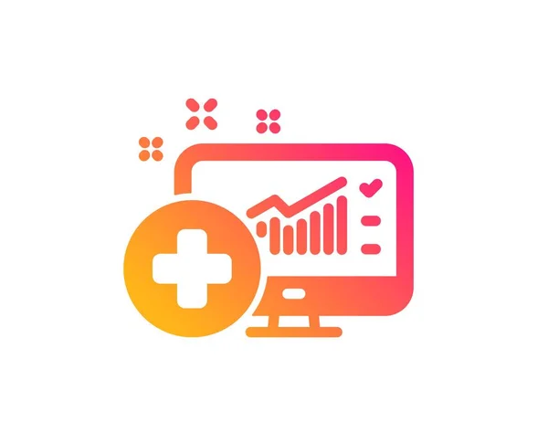 Medical analytics icon. Hospital statistics sign. Vector — Stock Vector