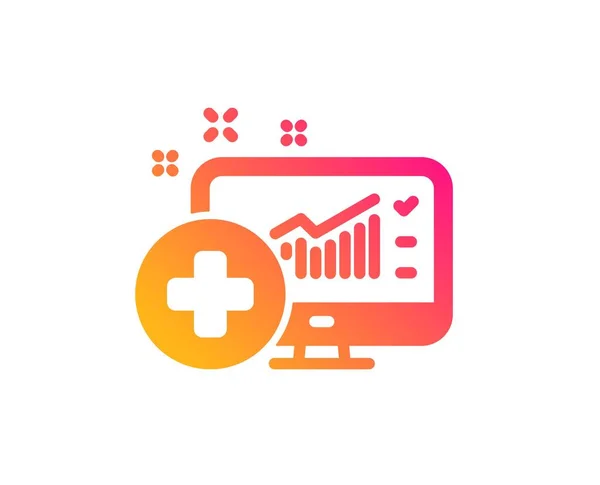 Ikon för medicinsk analys. Sjukhusets statistik skylt. Vektor — Stock vektor