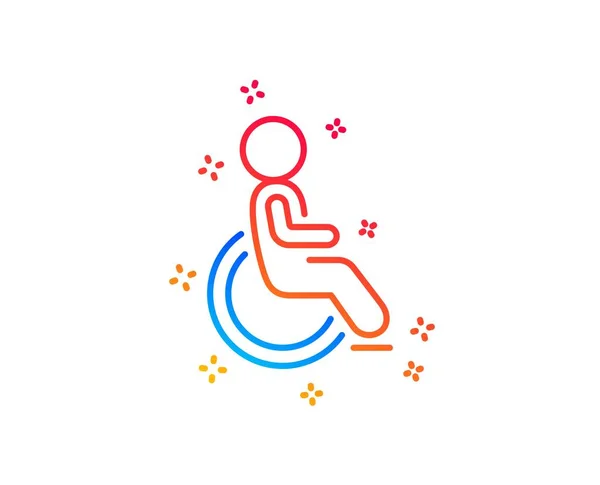 Reabled line icon. Знак инвалидного кресла. Вектор — стоковый вектор